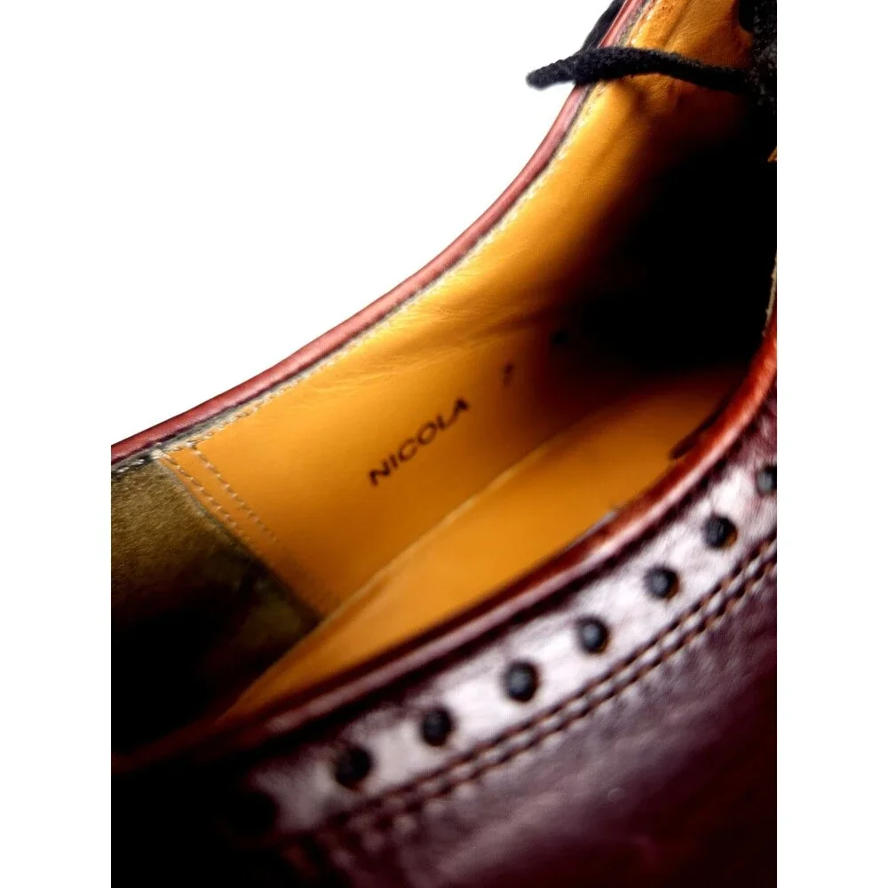 Mezlan Nicola Brown Deerskin Dress Shoes Men's size 7 M Spain Cap Toe